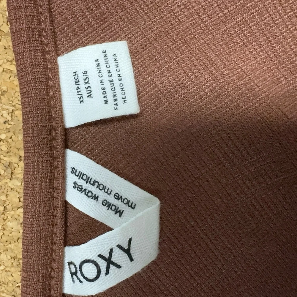 Roxy Good Keepsake XS Mini Dress Brown Cutout Cross Back Coastal Cowgirl Boho Y - Picture 8 of 12